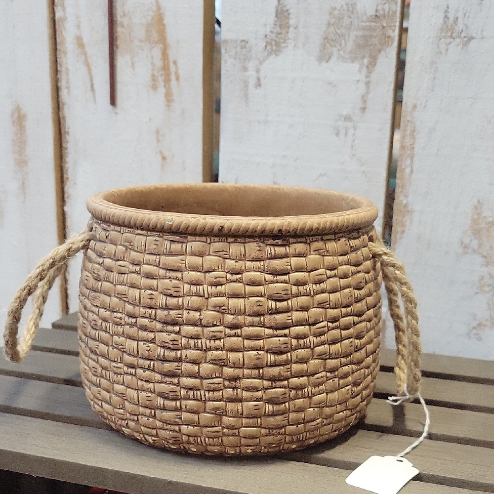 Woven Basket Planter - Brown